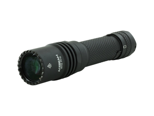 Black Acebeam W10 Pro USB-C Rechargeable LEP Flashlight - Angled View
