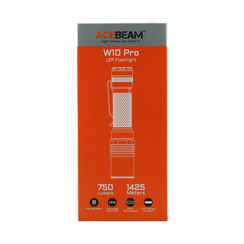 Acebeam W10 Pro USB-C Rechargeable LEP Flashlight - 750 Lumens - Includes 1 x 21700 - Black or Desert Tan