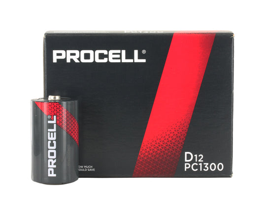 Duracell Procell D-Cell 12-Pack Box with Battery