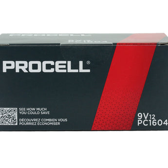 Duracell Procell PC1604 (12PK) 9V Alkaline Batteries with Snap Connectors (PC1604BKD) - Contractor Pack of 12