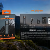 Fenix E06R Pro USB-C Rechargeable All-Purpose Flat Flashlight - 1600 Lumens - Spot, Flood, UV & Red Laser - Multiple Colors Available