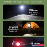 Klarus E5 Ultra Magnetic Flat-Light - Spot, Flood, and Red Light - USB-C Rechargeable 1400mAh Li-ion Battery - Multiple Colorways