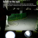 Lighting comparison between No PWM and PWM circuits on a dark street scene.