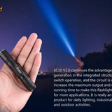 Fitorch EC10 V2.0 LED Flashlight - CREE XP-L - 1000 Lumens - Includes 1 x 14500 with Micro-USB Charging Port