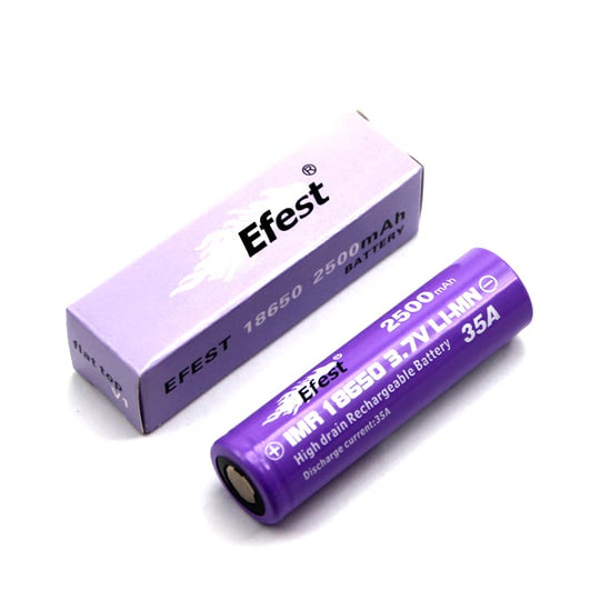 Efest IMR 18650 2500mAh 3.7V Unprotected Lithium Manganese (LiMn2O4) Flat Top (4066) Battery - Boxed