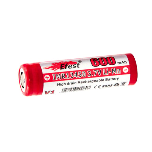 Efest 4067 IMR 13450 600mAh 3.7V Unprotected Lithium Manganese (LiMn2O4) Flat Top Battery - Boxed