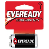 Energizer Eveready Super Heavy Duty 1222-SW 9V 400mAh Zinc Carbon Battery with Snap Connector - 1 Piece Retail Card