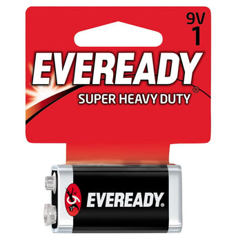 Energizer Eveready Super Heavy Duty 1222-SW 9V 400mAh Zinc Carbon Battery with Snap Connector - 1 Piece Retail Card