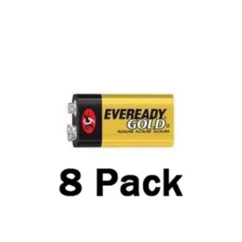 Energizer Eveready Gold 9V A522 Alkaline Battery - 8 Pack (A522BP8HT)