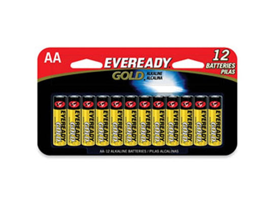 Energizer Eveready Gold A91 AA Alkaline Battery - 12 Count Family Pack (A91BP-12H)