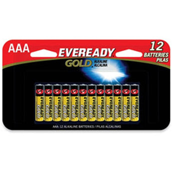 Energizer Eveready Gold A92 AA Alkaline Battery - 12 Count Family Pack (A92BP-12H)