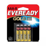 Energizer Eveready Gold A92-BP-8 AAA 1.5V Alkaline Button Top Batteries - 8 Piece Retail Card