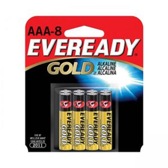 Energizer Eveready Gold A92-BP-8 AAA 1.5V Alkaline Button Top Batteries - 8 Piece Retail Card
