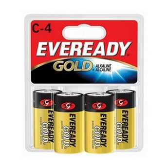 Energizer Eveready Gold A93-BP-4 C-cell 1.5V Alkaline Button Top Batteries - 4 Piece Retail Card