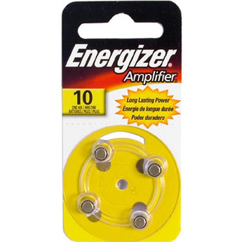 Energizer AC10-4 Zinc Air 10 size Hearing Aid Battery- Amplifier - AC10 - Long Lasting Power