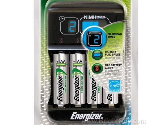Energizer 4 Bay Smart Charger for AA and AAA NiMH Batteries - Includes 4 x AA NiMH Batteries (CHP4WB4)