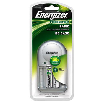 Energizer 4 Bay Value Charger for AA or AAA NiMH Batteries - Includes 2 x AA NiMH Batteries (CHVCWB2 )