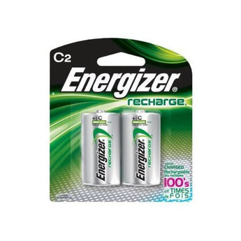 Energizer Recharge NH35-BP-2 C-cell 2500mAh 1.2V Nickel Metal Hydride (NiMH) Button Top Batteries - 2 Piece Retail Card