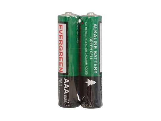 Evergreen LR03AM4-2 (2SHK) 2450mAh 1.5V AAA Alkaline Button Top Batteries - 2 Pack Shrink Wrap (540 Shrink Packs per Case)