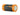 Orange Fenix battery with black label on a white background