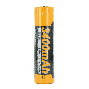 Fenix 18650 3.6V 3400mAh Protected Lithium-Ion (Li-ion) Rechargeable Button Top Battery (ARB-L18-3400) - Clam Shell