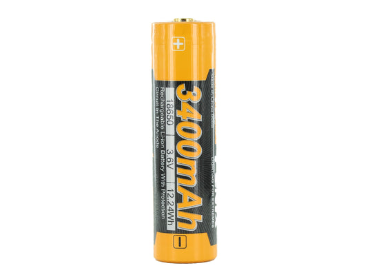 Fenix 18650 3.6V 3400mAh Protected Lithium-Ion (Li-ion) Rechargeable Button Top Battery (ARB-L18-3400) - Clam Shell