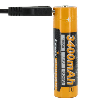 Fenix ARB-L18-3400U V3.0 18650 3400mAh 3.6V Protected Lithium Ion (Li-ion) Button Top Battery with Built-In USB-C Charging Port