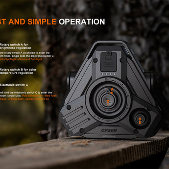 Fenix CP50R USB-C Rechargeable Work Light Informational Slide - Fast and Simple Operation