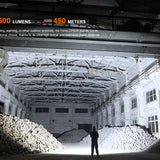 Fenix CP50R USB-C Rechargeable Work Light Informational Slide - 5500 Lumens and 450 Meters