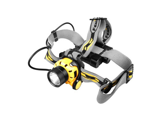 Fenix HP11 Waterproof LED Headlamp with 277 Lumen CREE XP-G R5 - Uses - 4xAA - Yellow Body