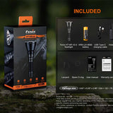Fenix HT18R V2.0 USB-C Rechargeable LED Flashlight Informational Slide - What's Included