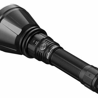 Fenix HT18R V2.0 USB-C Rechargeable LED Flashlight - Angled Back Tail Cap View