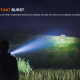 Fenix HT18R V2.0 USB-C Rechargeable LED Flashlight Informational Slide - Instant Burst