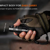 Fenix PD26R ACE USB-C Rechargeable LED Flashlight Informational Slide - Compact Body for Easy Carry