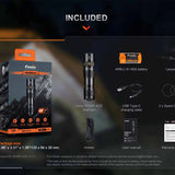 Fenix PD26R ACE USB-C Rechargeable LED Flashlight Informational Slide - What's Included