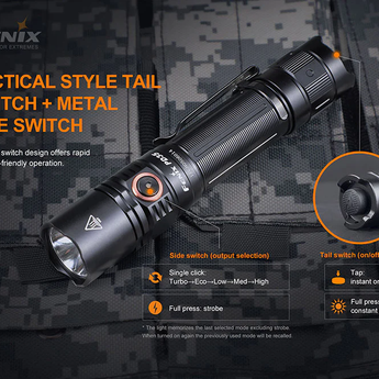 Fenix PD35 V3.0 Tactical LED Flashlight - 1700 Lumens - Luminus SFT40 - Includes 1 x Micro-USB Rechargeable 18650