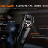 Fenix TK28R Double-Barrel Tactical Searchlight - USB-C Rechargeable - 6500 Lumens - White and Red LEDs - Includes 2 x 18650