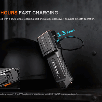 Fenix TK28R Double-Barrel Tactical Searchlight - USB-C Rechargeable - 6500 Lumens - White and Red LEDs - Includes 2 x 18650