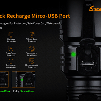 Fitorch MR26 - High-Tech Micro-USB Charge Port