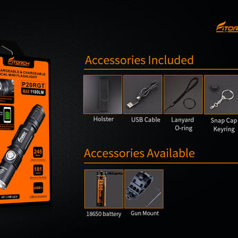 Fitorch P20RGT - Included and Available Accessories