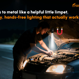 Fitorch PX18 All-Purpose Flashlight Informational Slide - Sticks to Metal Like a Helpful Little Limpet. Finally, Hands-Free Lighting that Actually Works