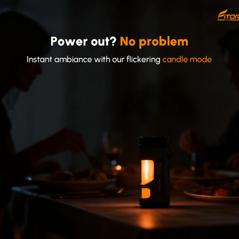 Fitorch PX18 All-Purpose Flashlight Informational Slide - Instant Ambiance with our Flickering Candle Mode