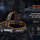 Fenix HM71R USB-C Rechargeable LED Headlamp - 1 x Luminus SFT70 and 1 x Luminus SST20 - 2700 Lumens - Includes 1 x 21700