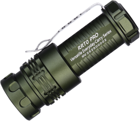 Green JETBeam RRT0 Pro LED Flashlight - Tilted View