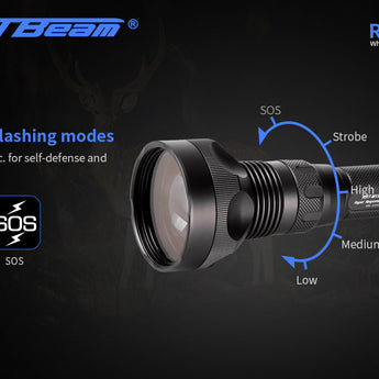 Jetbeam RRT-M1X White Laser Searchlight - 480 Lumens - Includes 1 x 5100mAh 21700