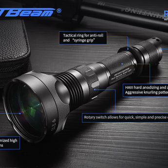 Jetbeam RRT-M1X White Laser Searchlight - 480 Lumens - Includes 1 x 5100mAh 21700