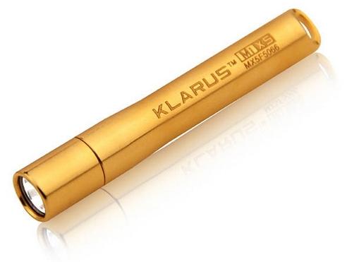 Klarus MiX5 Au LED Flashlight with CREE XP-E R2 LED 76 Lumens - Golden Finish - Uses 1 x AAAA Battery