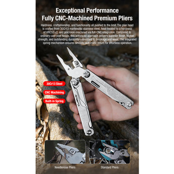 CNC-machined, stainless steel design for the Klarus MT07