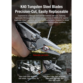 Integrated K40 Tungsten steel blades for precise cutting action