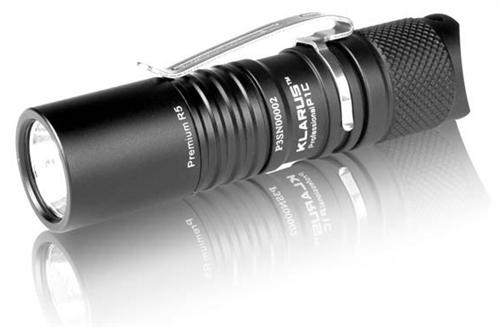 Klarus P1C LED Flashlight with CREE XP-G R5 LED 245 Lumens - Black Finish - Uses 1 x CR123A Battery